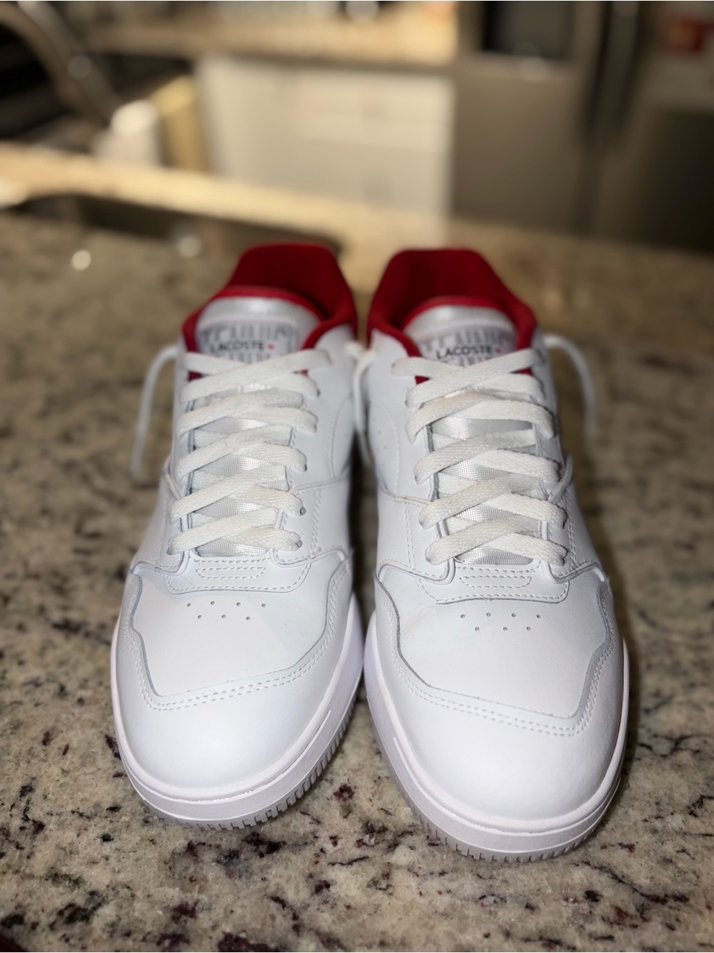 Lacoste White Men's Sneakers with Red Interior